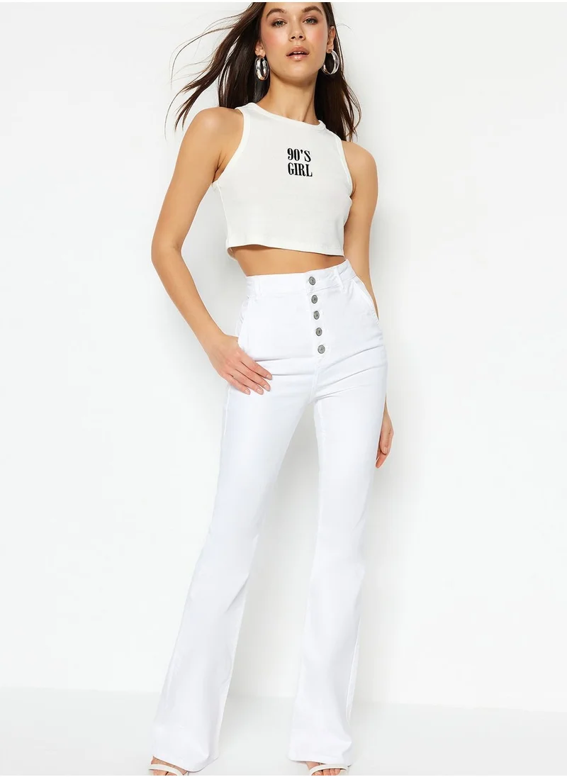 trendyol Front Button High Waist Jeans