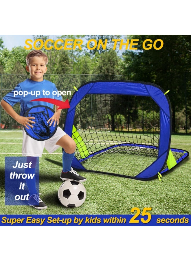 COYO Pop Up Soccer Goals Nets for Backyard Beach Soccer Training Net Mini Portable Foldable Lightweight Indoor + Outdoor Football Goal with Carry Bag - Image 4