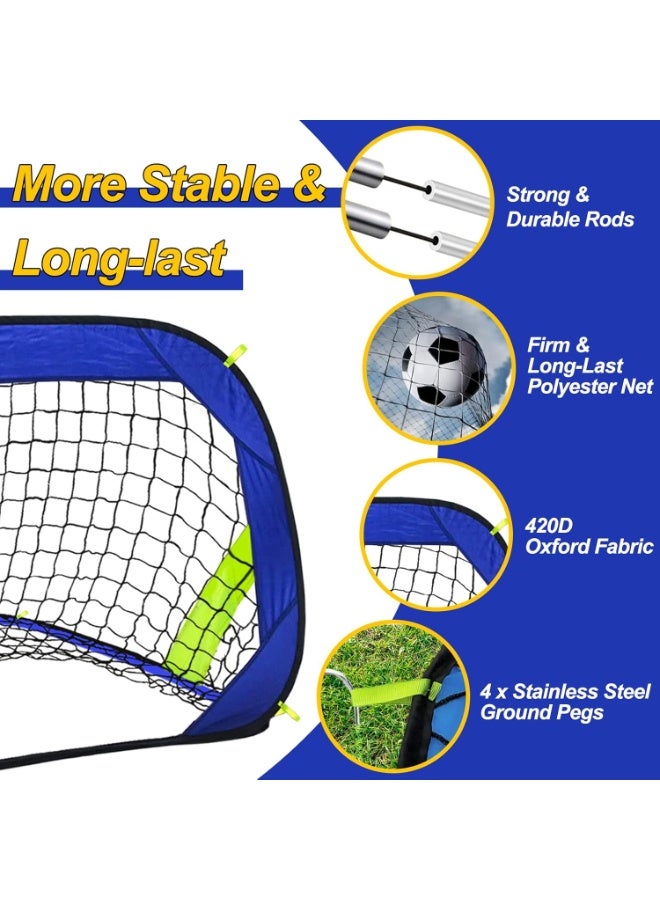 COYO Pop Up Soccer Goals Nets for Backyard Beach Soccer Training Net Mini Portable Foldable Lightweight Indoor + Outdoor Football Goal with Carry Bag - Image 2