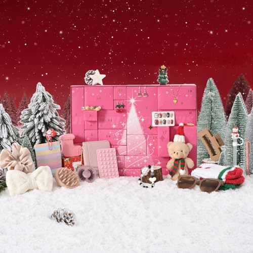 Bearhug 2026 Advent Calendar for Women Teens Christmas Countdown Calendar Gift Set with individual box packaging TrendInfused Beauty Lifestyle Gifts Her Holiday Wishlist - Image 1