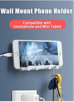 Y&D Wall Mount Phone Holder Phone Holder Wall Key Hooks Adhesive Holder Adhesive Kitchen for Smartphones Phone Bedroom Kitchen and Living Room  - Image 2