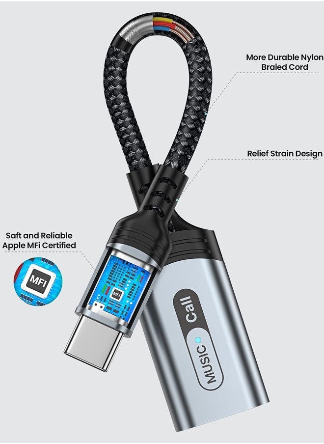iMangoo USB C to Lightning Audio Adapter for iPad Pro 10, USB Type C Male to MFi Certified Lightning Female Headphone Converter for Apple iPad Air 4 Mini 6 MacBook to Earphones Connector Not Support Charging  - Image 2