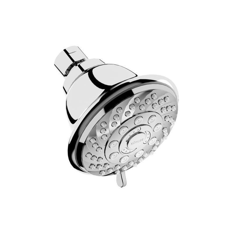 Kohler رأس دش كوهلر ميسيت ريندويت للحمام | دش علوي دائري متعدد الوظائف بخمسة رشات | دش حمام مثبت على الحائط مع وظيفة التوقف، تشطيب كروم، وجه رش بعرض 3.9 بوصة - Image 1