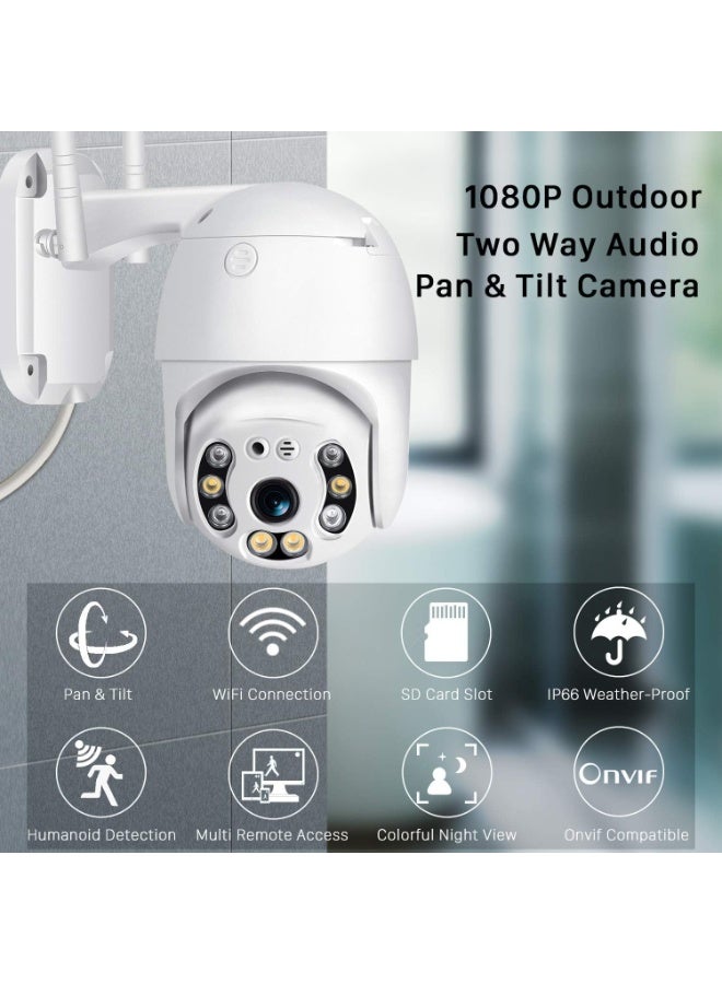Outdoor WiFi Security Camera 1080P Pan Tilt Dome IP66, 360° View, Color Night Vision, Two-Way Audio - Image 2