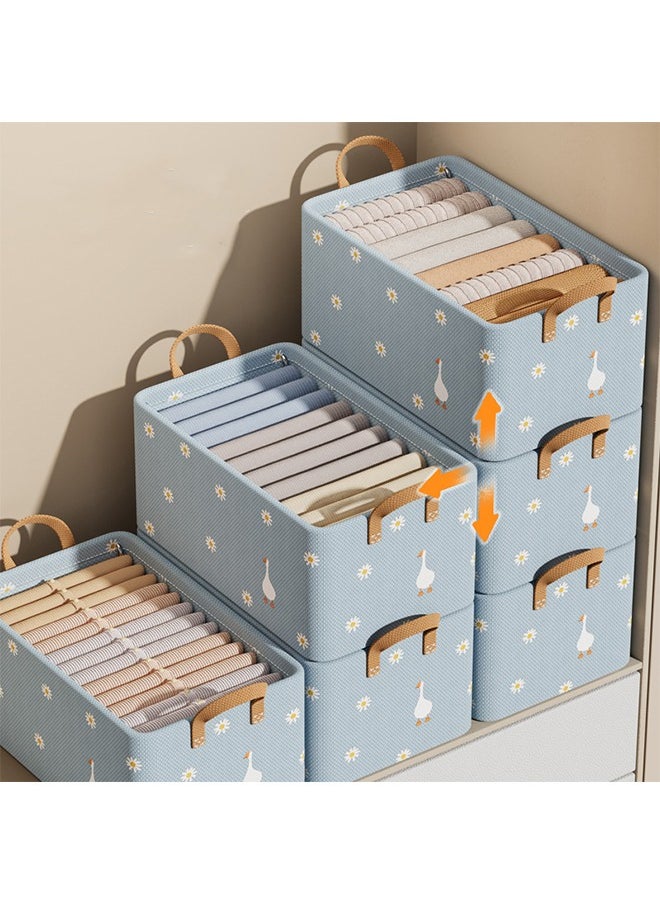 HOOPZOZA 4PCS Large Foldable Cloth Organizer Bedroom Clothes Storage and Organization Box Closet Storage Box with Carrying Handles Thickened Steel Frame Toy Organizer Box for Clothes Wardrobe Home Bedroom  - Image 1
