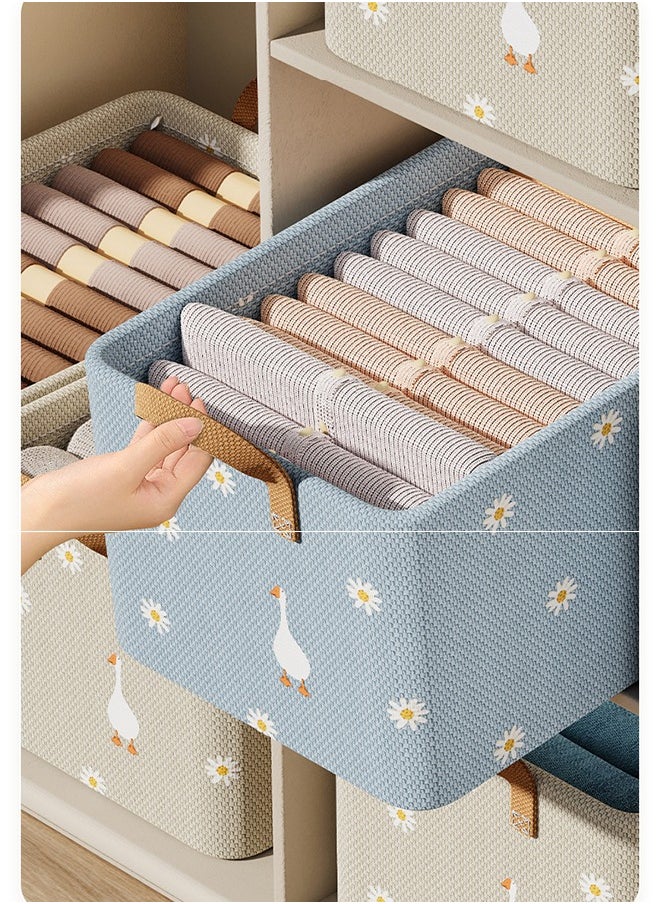 HOOPZOZA 4PCS Large Foldable Cloth Organizer Bedroom Clothes Storage and Organization Box Closet Storage Box with Carrying Handles Thickened Steel Frame Toy Organizer Box for Clothes Wardrobe Home Bedroom  - Image 2