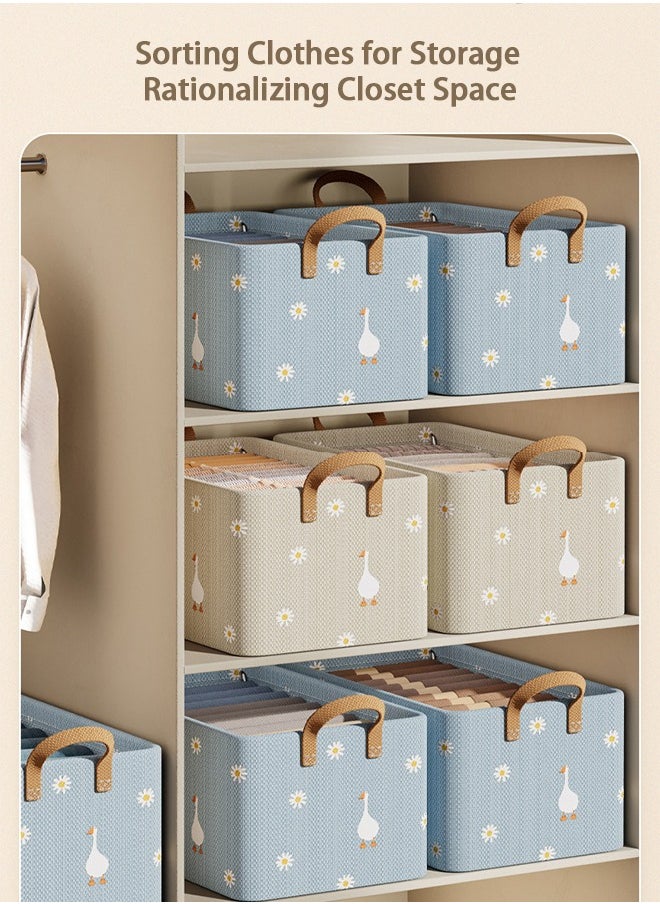 HOOPZOZA 4PCS Large Foldable Cloth Organizer Bedroom Clothes Storage and Organization Box Closet Storage Box with Carrying Handles Thickened Steel Frame Toy Organizer Box for Clothes Wardrobe Home Bedroom  - Image 5