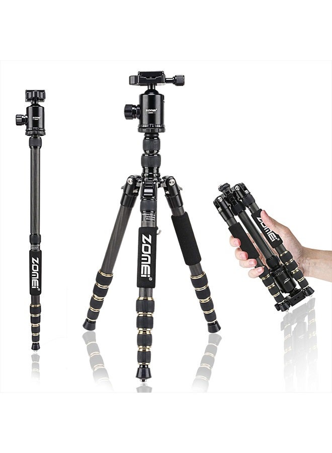 Zomei حامل ثلاثي القوائم محمول من ألياف الكربون Z669C مع رأس كروي للسفر المدمج لكانون وسوني ونيكون وسامسونج وباناسونيك وأوليمبوس وكوداك وفوجي وكاميرات الفيديو - Image 1