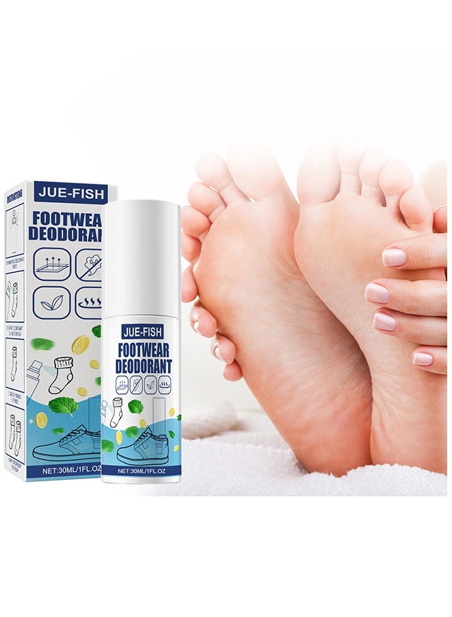 JUE-FISH Footwear Deodorant 30ml, Natural Shoe Deodorizer Spray, Refreshing Foot Spray, Odor Remover Muti Purpose Foot Odor, Antibacterial Spray Shoe and Socks Freshener - Image 1