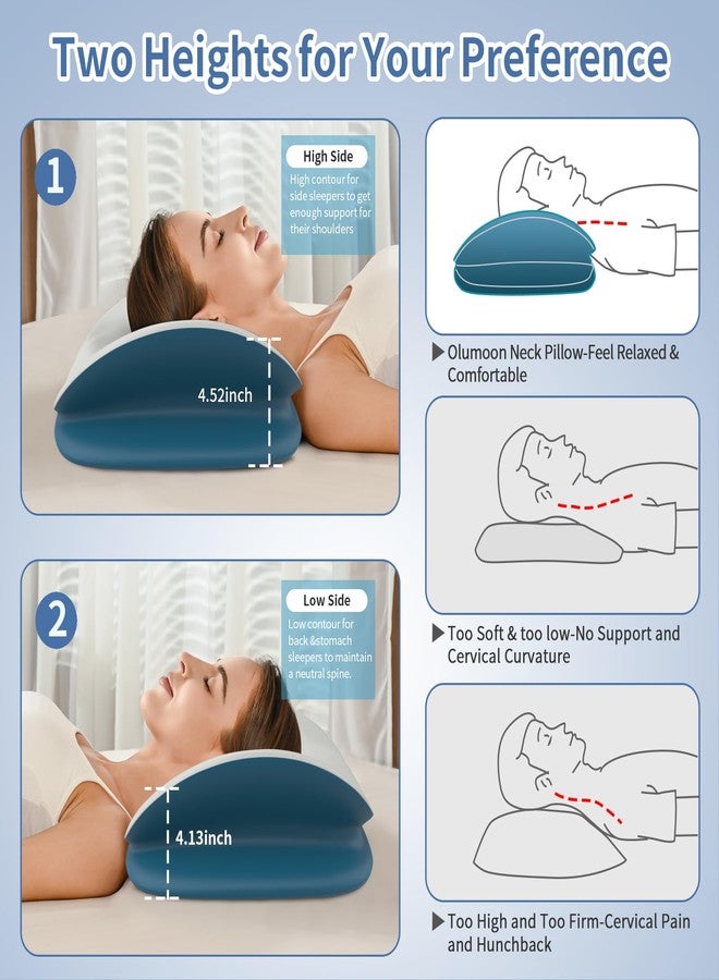 Olumoon Cervical Neck Pillow - Ergonomic Memory Foam Contour Pillows for Side, Back & Stomach Sleepers, Cervical Pillow for Neck Support Sleeping with Breathable Cover - Image 5
