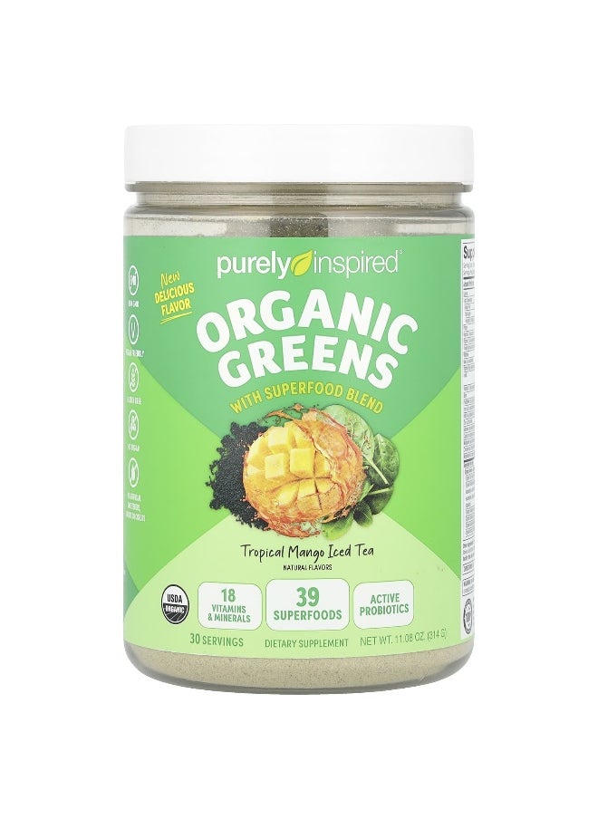purely inspired Purely Inspired, Organic Greens with Superfood Blend, Tropical Mango Iced Tea, 11.08 oz (314 g)  - Image 1