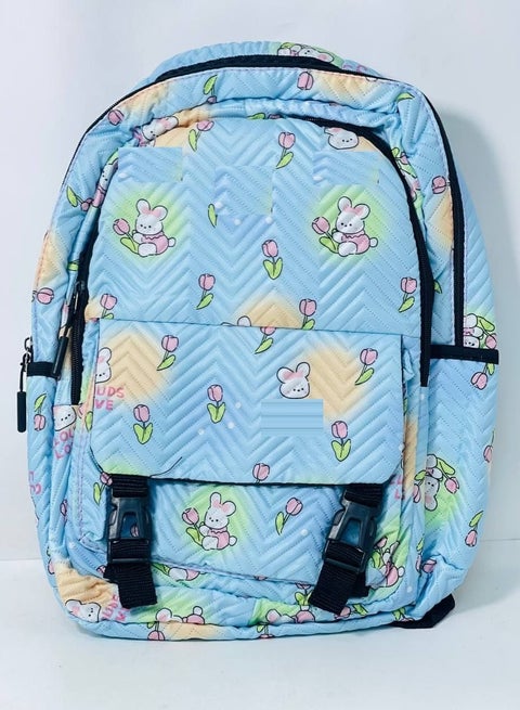School bag, waterproof material, in various colors. The bag has two zippers. Bag size: 46 cm, large size.