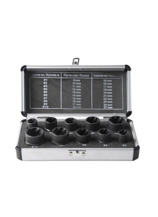10 Pcs Impact Bolt & Nut Remover Set, Bolt Screw Extractor Set, Nut Remover Tool with Aluminium Storage Case for Removing Damaged Frozen Rusted Rounded-Off Bolts Nuts - pzsku/Z18E9A3F7350E9D72B3ADZ/45/1749372423/48dbb9a8-c5af-4013-a82e-be49d5ba0c48