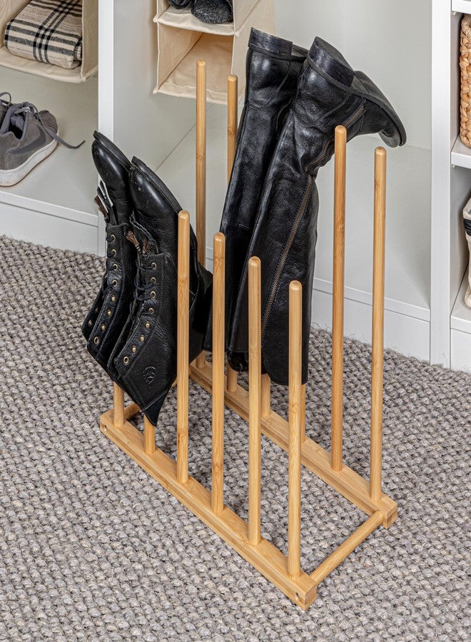 Household Essentials Bamboo 6 Pair Boot Rack, Natural - Image 3