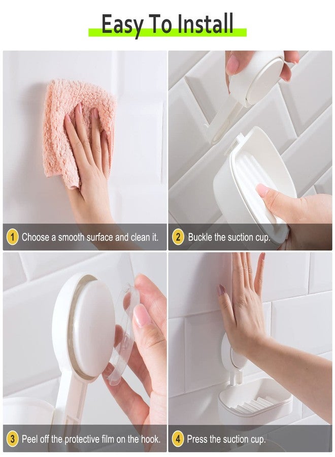 Uten Bathroom Suction Cup Shower Shelf 3-in-1 Wall Mounted Shower Basket Toothbrush Holder No Drill Hanging Rack Removable Shower Caddy Toilet Storage Rack Organizer - Image 3