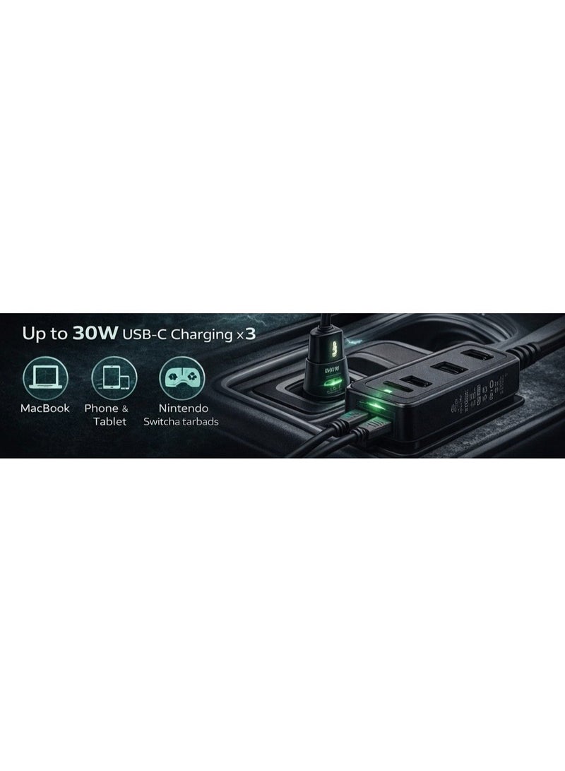 بيلك شاحن سيارة بيلك 90 واط، شحن سريع، منفذ USB-C ومنفذ USB-A، شحن سريع 3.0، شاحن هاتف سيارة عالمي - Image 5