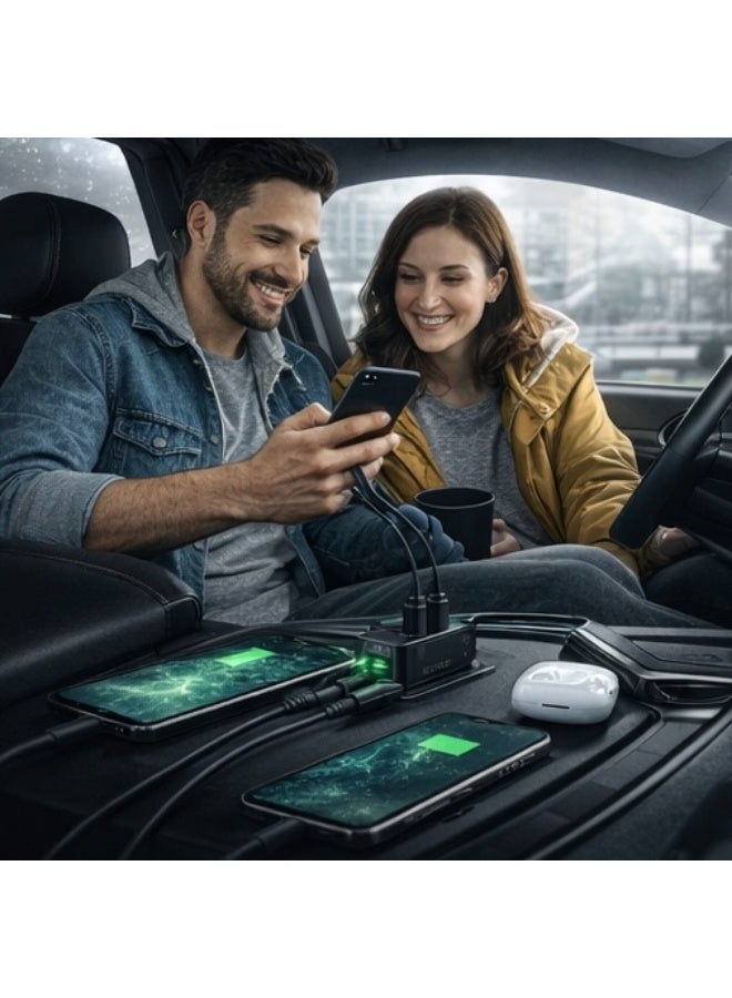 بيلك شاحن سيارة بيلك 90 واط، شحن سريع، منفذ USB-C ومنفذ USB-A، شحن سريع 3.0، شاحن هاتف سيارة عالمي - Image 3