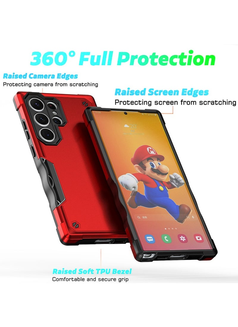 Generic - Compatible with Samsung Galaxy S23 Ultra Anti Scratch Protective Shell Device Case,Grade Shockproof Heavy Duty Protective Phone Case Non Slip Soft Back Cover Protector Red - Image 1