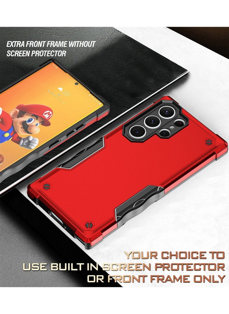 Generic - Compatible with Samsung Galaxy S23 Ultra Anti Scratch Protective Shell Device Case,Grade Shockproof Heavy Duty Protective Phone Case Non Slip Soft Back Cover Protector Red - Image 1