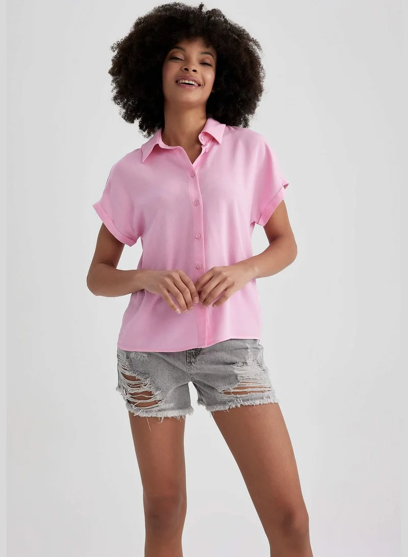 DeFacto Short Sleeve Regular Fit Shirt Neck Top