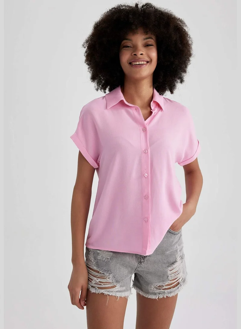 DeFacto Short Sleeve Regular Fit Shirt Neck Top
