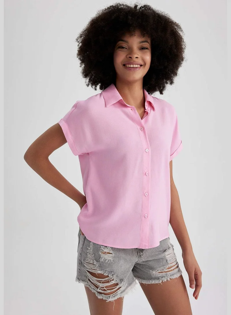 DeFacto Short Sleeve Regular Fit Shirt Neck Top