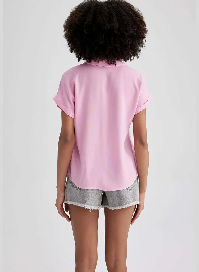 DeFacto Short Sleeve Regular Fit Shirt Neck Top