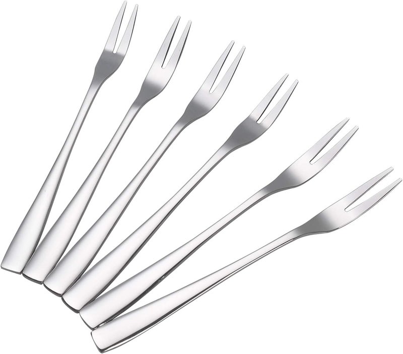 Asking Stainless Steel 12 Pieces Small Fork, 2-Prong Fruit Forks, F - Image 1