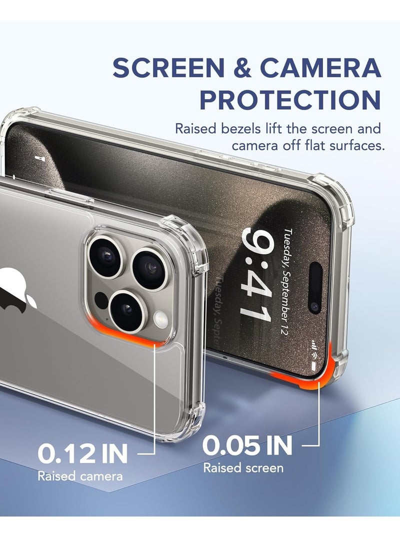 ELTRAZONE iPhone 15 Pro Max Clear Case - [5-Piece Set] with 2 Screen Protectors, 2 Camera Lens Protectors, Military-Grade Shockproof Slim Bumper, 6.7 Inch Transparent - Image 3