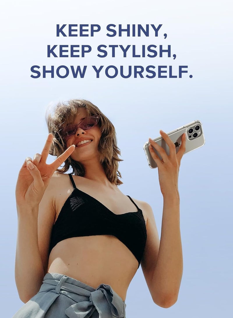 ELTRAZONE iPhone 15 Pro Max Clear Case - [5-Piece Set] with 2 Screen Protectors, 2 Camera Lens Protectors, Military-Grade Shockproof Slim Bumper, 6.7 Inch Transparent - Image 5