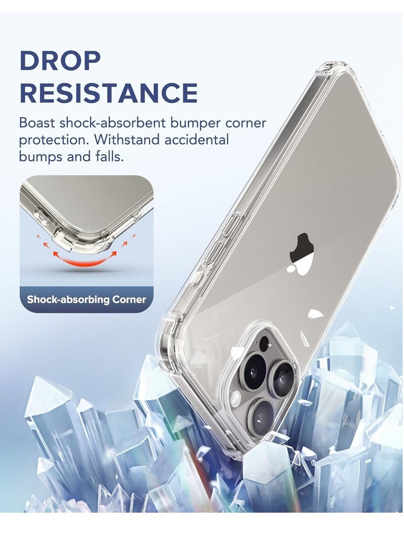 ELTRAZONE iPhone 15 Pro Max Clear Case - [5-Piece Set] with 2 Screen Protectors, 2 Camera Lens Protectors, Military-Grade Shockproof Slim Bumper, 6.7 Inch Transparent - Image 2