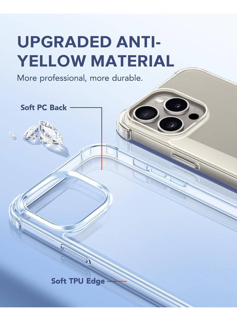 ELTRAZONE iPhone 15 Pro Max Clear Case - [5-Piece Set] with 2 Screen Protectors, 2 Camera Lens Protectors, Military-Grade Shockproof Slim Bumper, 6.7 Inch Transparent - Image 4