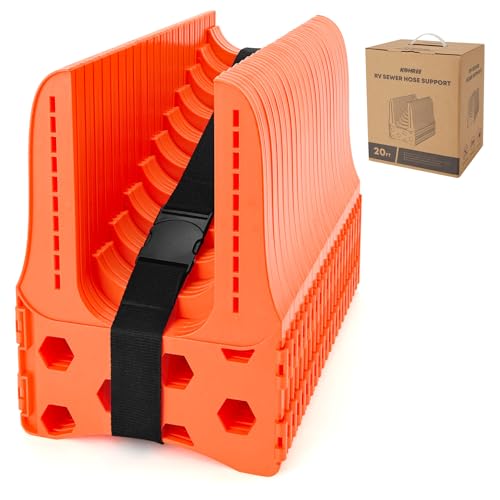 Kohree RV Sewer Hose Support 20FT Bright Orange HeavyDuty RV Sewer Support with Adjustable Design for Campers Easy to Set Up Help Dumping Quickly and Securely Comes with Carrying Strap - Image 1