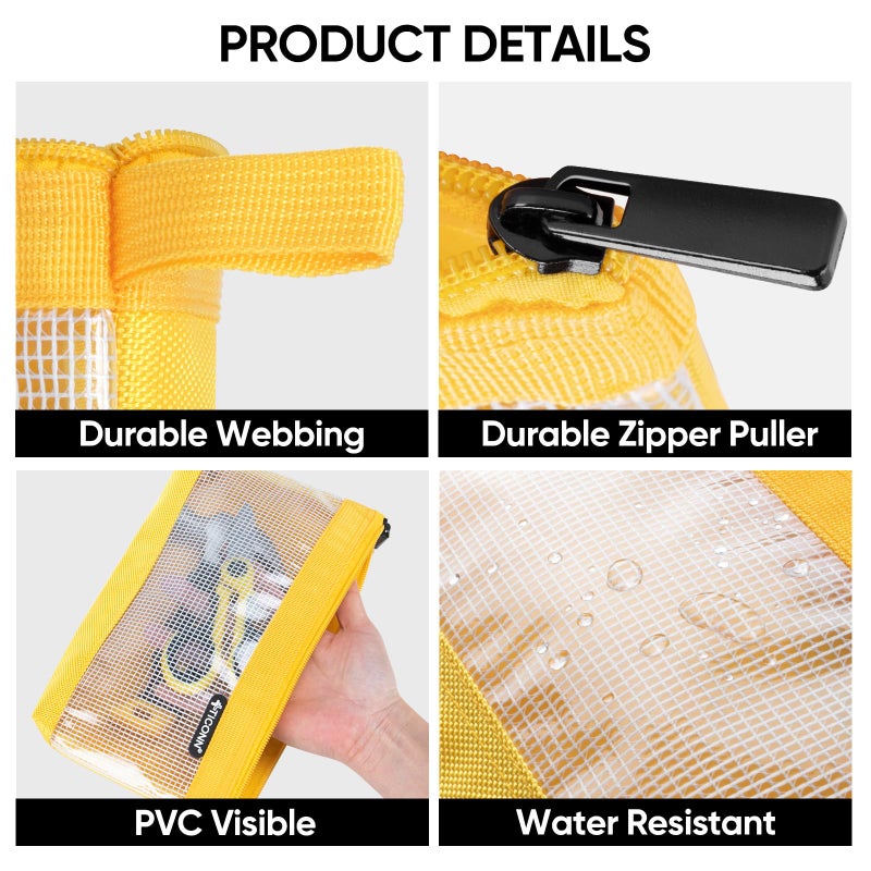 TICONN Tool Pouch, 1680D Oxford Small Tool Bag, Tool Pouches with Zipper, Clear Utility Bag Zipper Pouch for Tool Organizers and Storage (3PK Combo) - Image 2