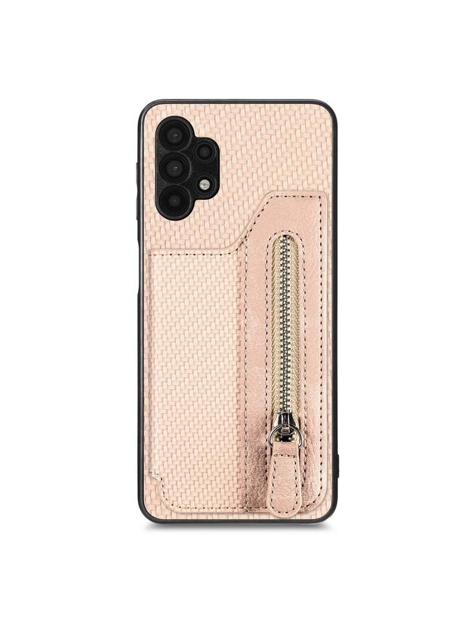 S-TOP Case For Samsung Galaxy A32 5G Carbon Fiber Horizontal Flip Zipper Wallet Phone Case - Image 1