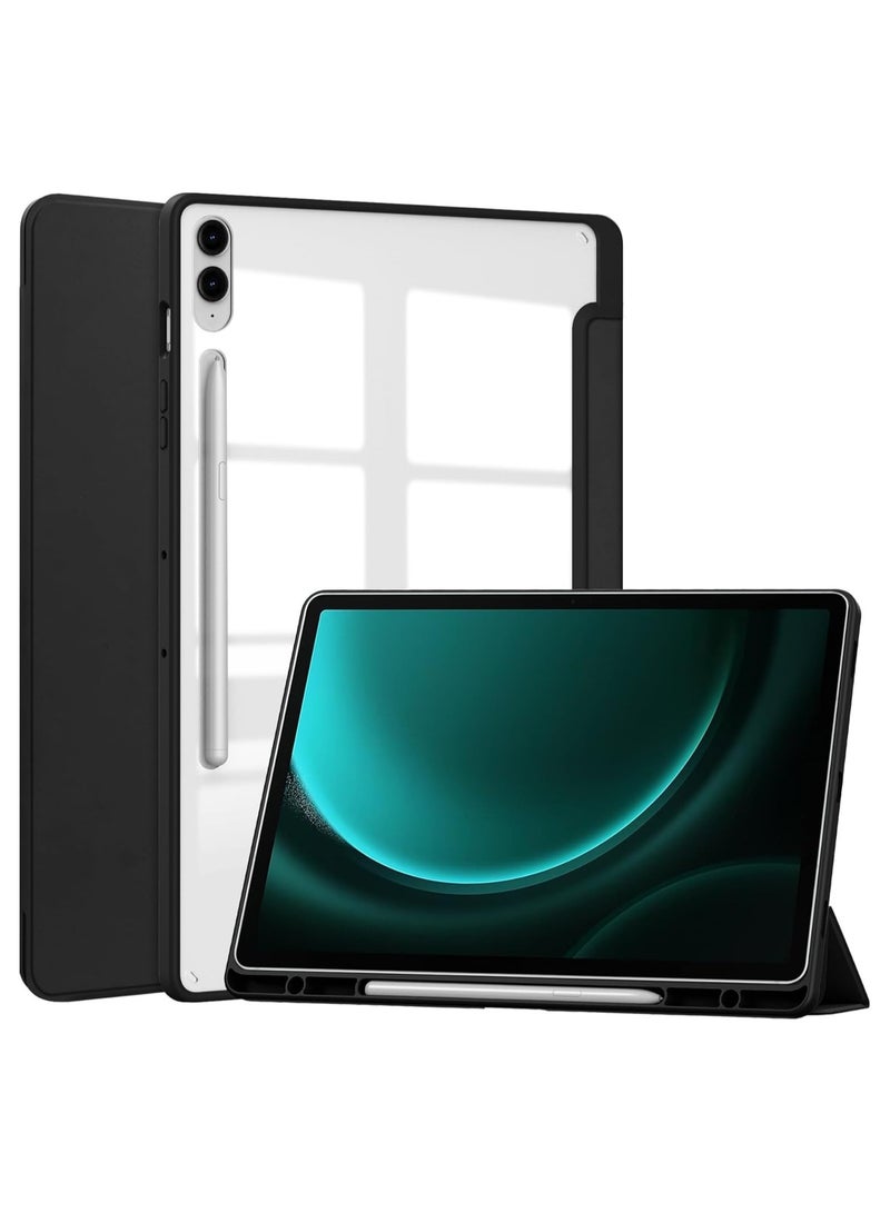 عام حالة رفيعة هجينة متوافقة مع سامسونج غالاكسي تاب S10 Plus/S10+ بحجم 12.4 بوصة لعام 2024 مع حامل قلم، غطاء صدمات ضد الصدمات مع غطاء خلفي شفاف واضح، وظيفة استيقاظ/نوم تلقائي - Image 1