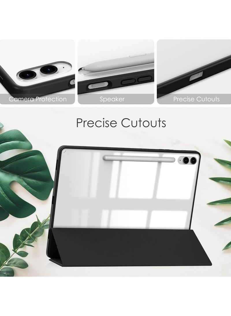 عام حالة رفيعة هجينة متوافقة مع سامسونج غالاكسي تاب S10 Plus/S10+ بحجم 12.4 بوصة لعام 2024 مع حامل قلم، غطاء صدمات ضد الصدمات مع غطاء خلفي شفاف واضح، وظيفة استيقاظ/نوم تلقائي - Image 4