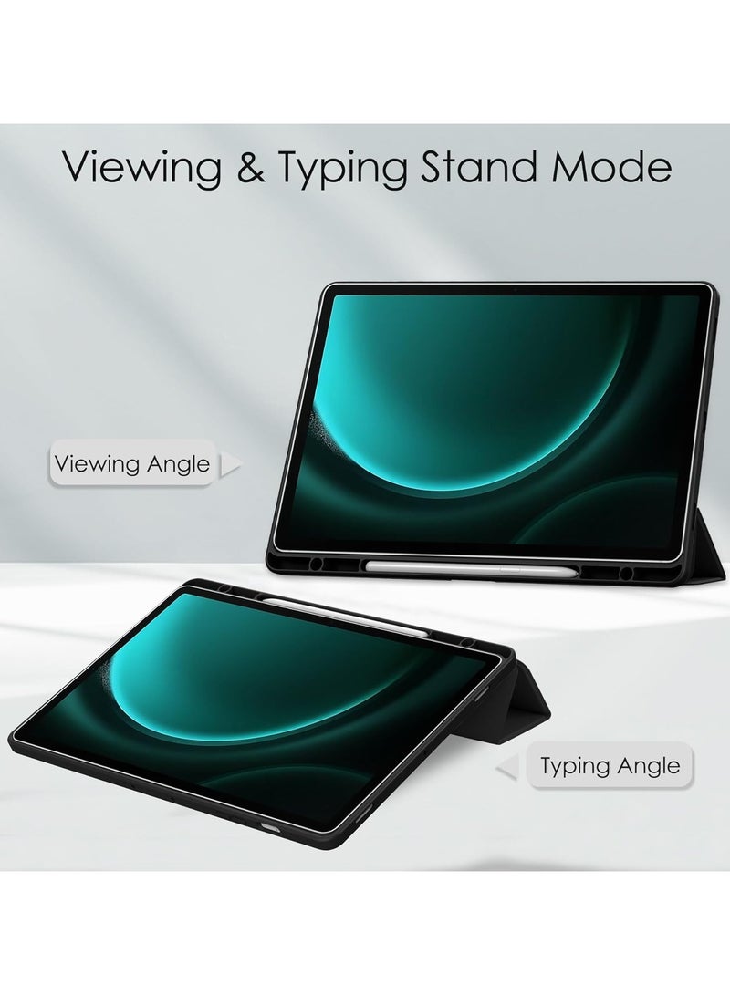 عام حالة رفيعة هجينة متوافقة مع سامسونج غالاكسي تاب S10 Plus/S10+ بحجم 12.4 بوصة لعام 2024 مع حامل قلم، غطاء صدمات ضد الصدمات مع غطاء خلفي شفاف واضح، وظيفة استيقاظ/نوم تلقائي - Image 3