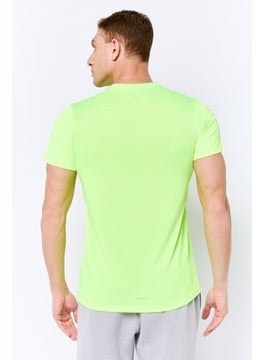 Adidas Men Sportswear Fit Short Sleeves Training T-Shirt, Neon Green  - Image 3