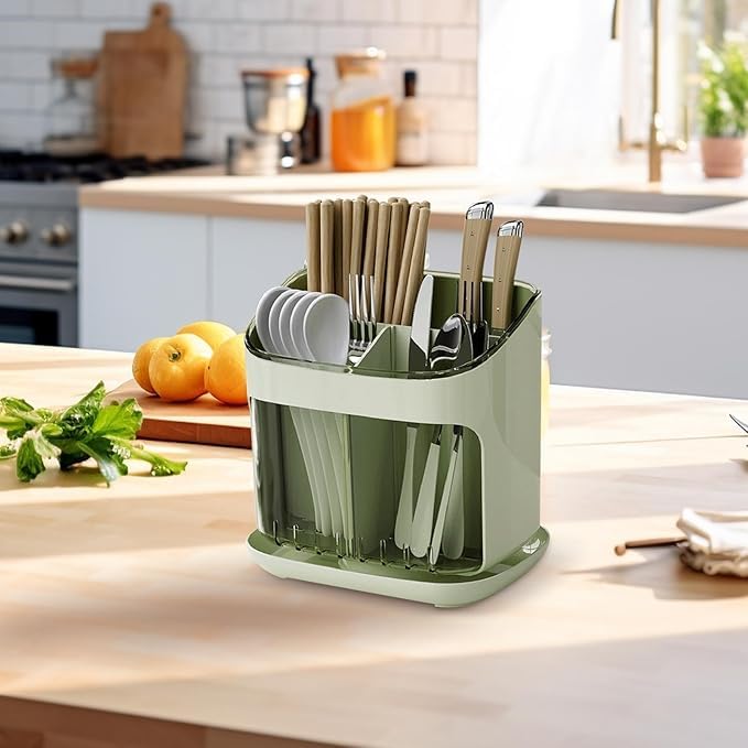 Seadra Utensil Holder Kitchen Utensils Holder Cutlery Holder Cutlery Holder Organisers Trapezoid Utensil Organizer for Kitchen - Image 1