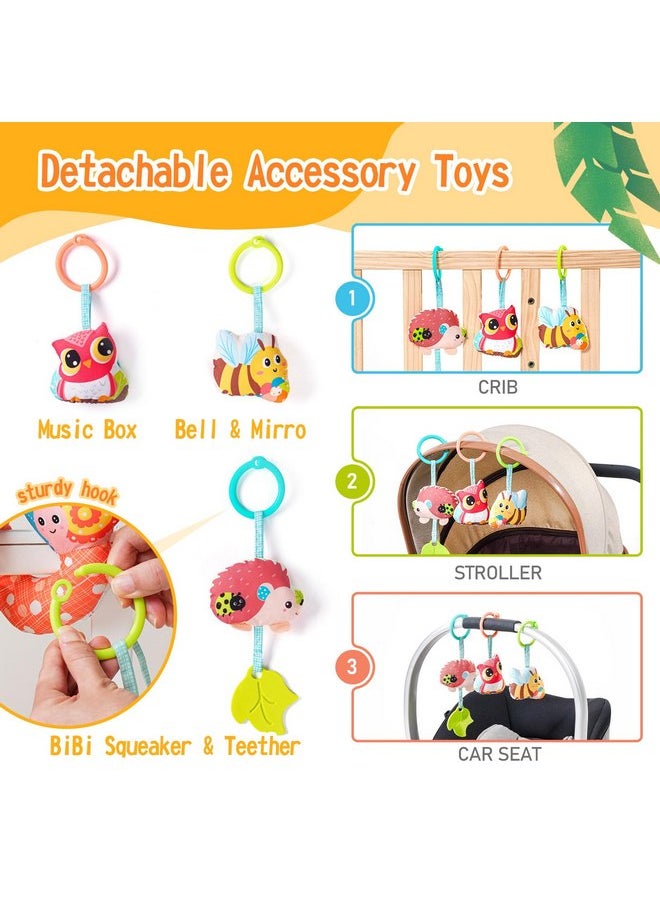 جولي بيبي ألعاب مقعد السيارة وعربة الأطفال من Jollybaby للأطفال من سن 0-3-6-9-12 شهرًا، ألعاب حسية معلقة لوقت الاستلقاء على البطن للأطفال حديثي الولادة مع صندوق موسيقى وعضاضة، لعبة مقعد السيارة الحلزونية للرضع الأولاد والبنات (أصفر)  - Image 3