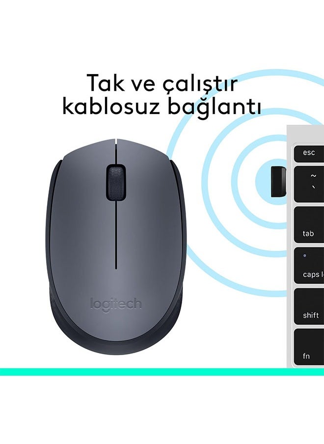 Logitech - Logitech M170 Wireless USB Mouse, 2.4GHz Wireless Technology, Optical Tracking, Up to 10m Wireless Range, Grey/Black - Image 1