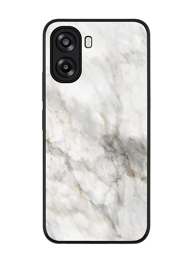 Stylizedd For Oppo A6t 5G / A6t 4G Case,Slim fit Camera Protection, Shockproof Thin Phone cover  - Marble Print Beige Grey - Image 1