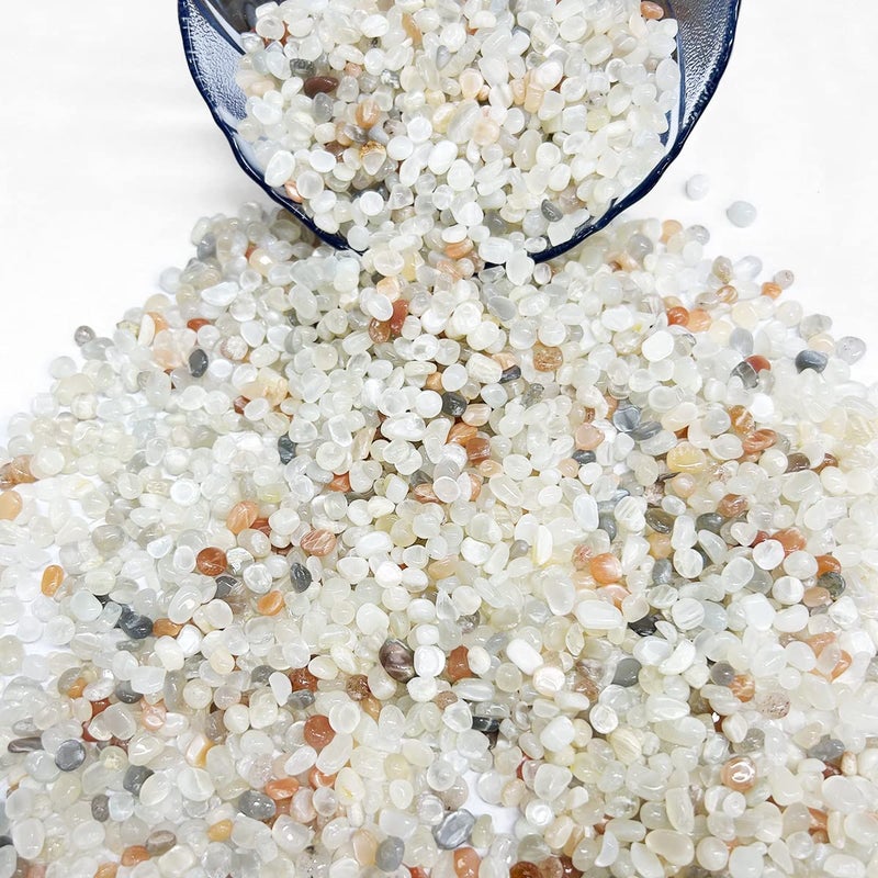 Shubhanjali Shubhanjali Reiki Healing Multi Moonstone Crystal Chips for Vastu 100 Gm Natural Gemstone Chips Stone for Home Decor Items Flower Pot Aquarium Fish Tank Jewellery Making  - Image 4