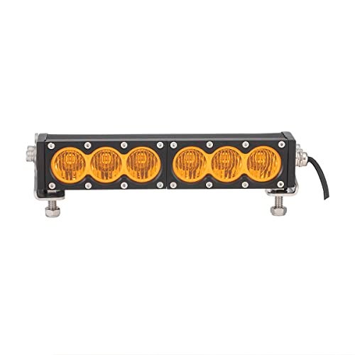 Lightronic Super Bright Off-Road LED Light Bar 10" Single Row, Amber Long-Range Wide Flood Beam, All-Weather Application for Truck & SUV, Corrosion & Vibration Resistant, Rugged Die-Cast Aluminum Housing, 1-Pack - Image 3