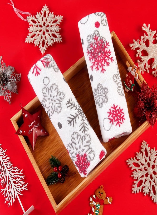 Quera 2 Pack Christmas Hand Towels, Winter Christmas Snowflake 100% Cotton Bathroom Decorative Towels Set for Drying, Cleaning, Cooking, Holiday 13.7'' x 29.5'' - Image 5