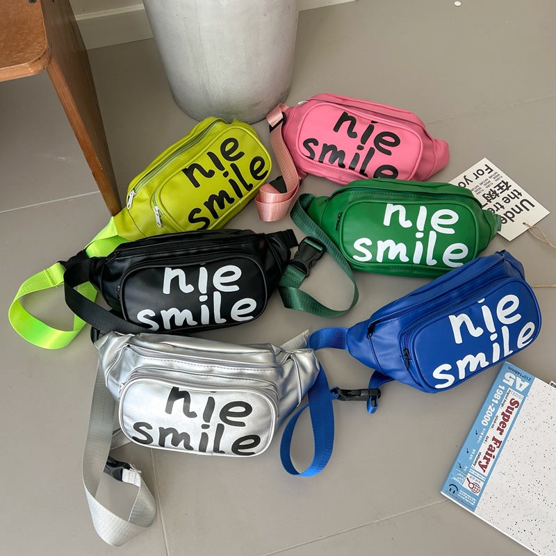 New Children'S Chest Bag Korean Style Letter Print Boys Handsome Girls Girls Trendy Fashion Personalized Waist Bag - Image 2