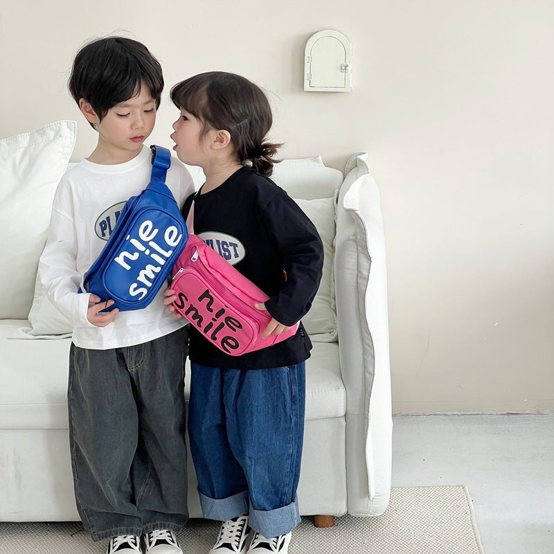 New Children'S Chest Bag Korean Style Letter Print Boys Handsome Girls Girls Trendy Fashion Personalized Waist Bag - Image 5