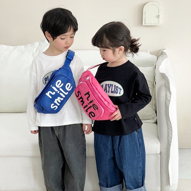 New Children'S Chest Bag Korean Style Letter Print Boys Handsome Girls Girls Trendy Fashion Personalized Waist Bag - Image 3