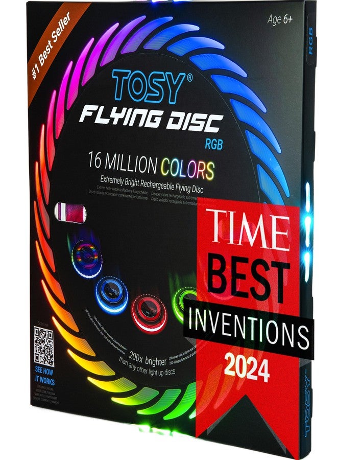 TOSY Flying Disc - 108 RGB Multicolor LEDs, Super Bright, Smart Modes, Christmas Stocking Stuffers Gift, Camping Toy for Kid/Teen/Adult, Auto Light Up, Rechargeable, Waterproof, 175g - Image 2